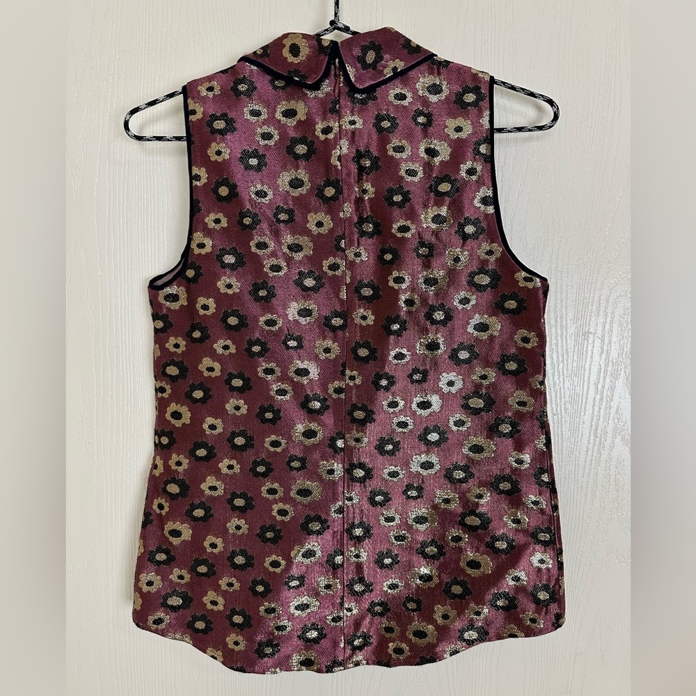 J. Crew Collection Metallic Marigold Top Sleeveless Blouse Women’s - Picture 4 of 10